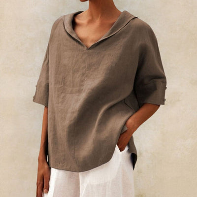 Michal - Women's Casual Linen V-Neck Shirt