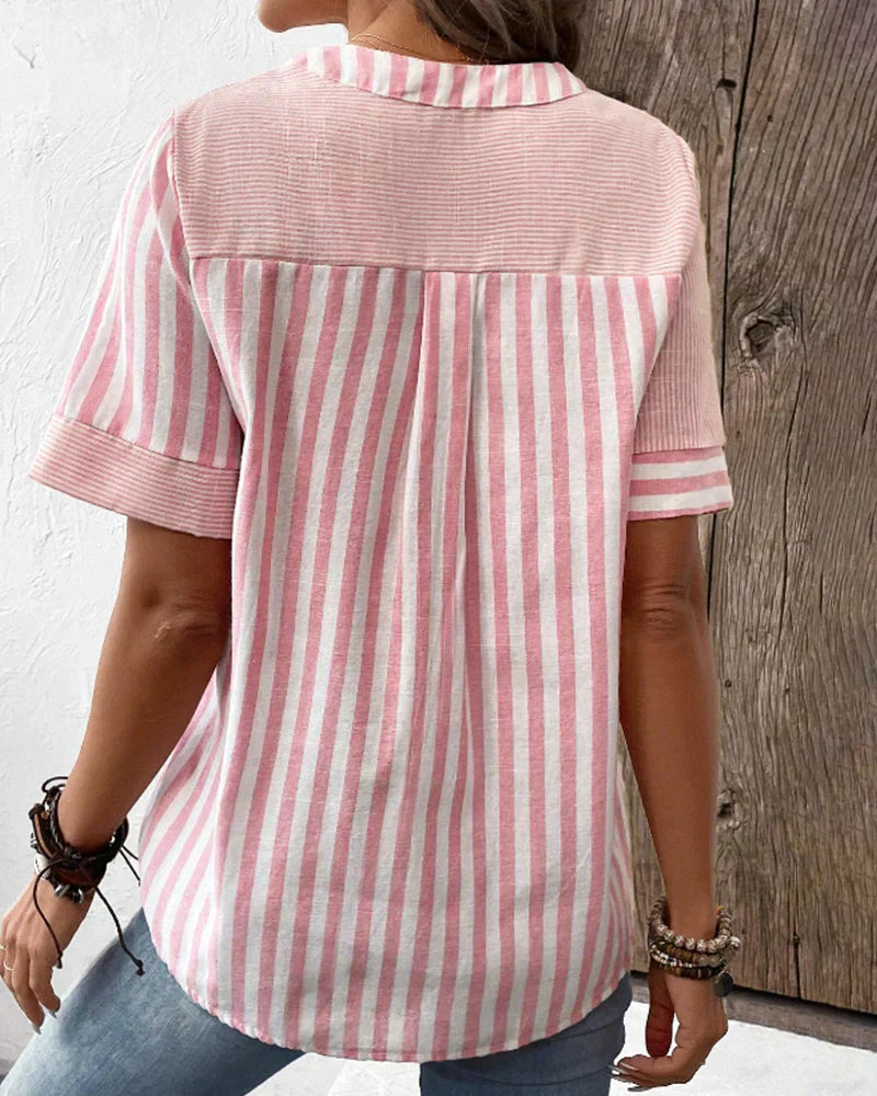 Freya - Elegant Striped Blouse