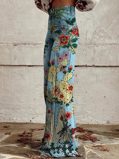 Karina - Hacienda Cactus Print Pants