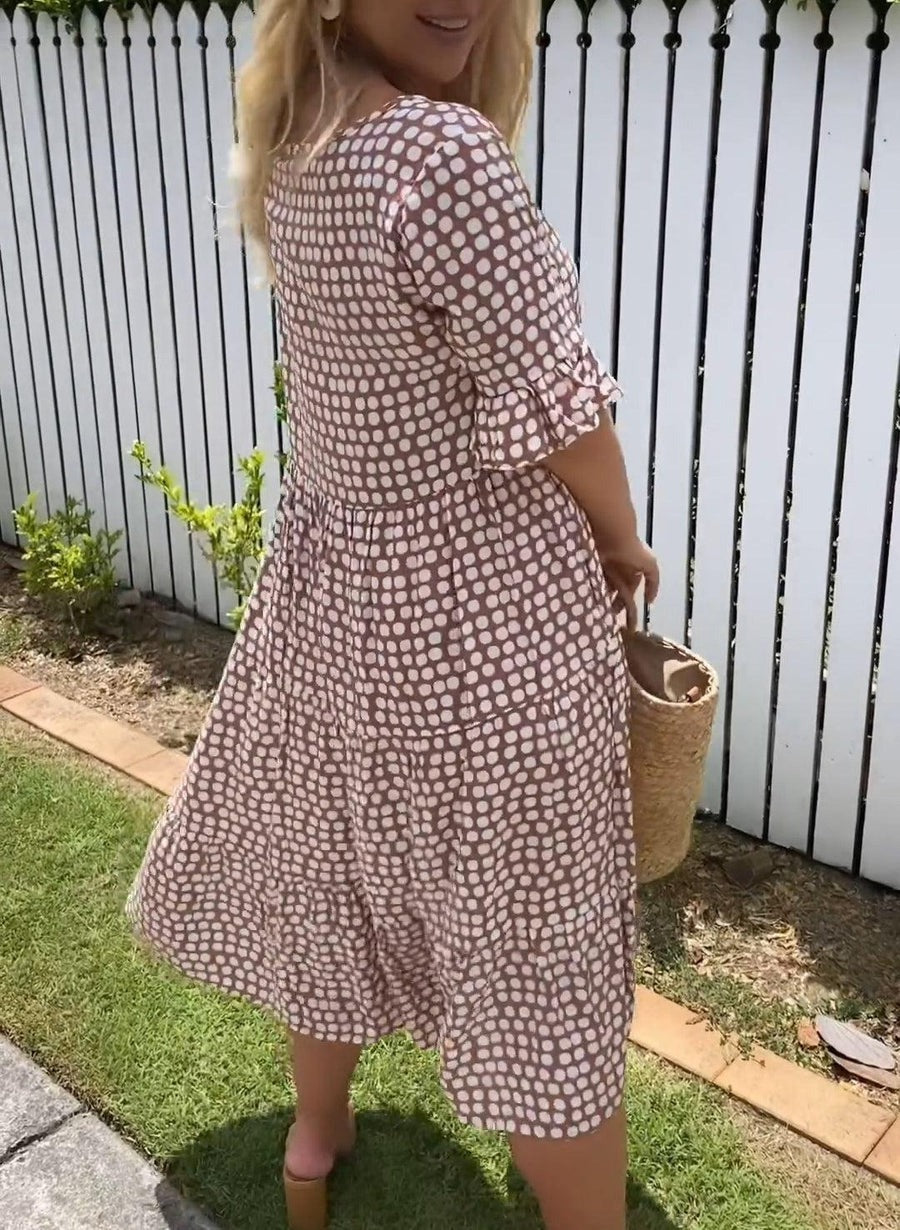 Adi - Midi dress with short sleeves