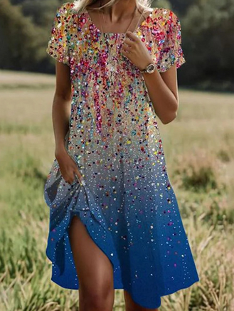 Billie - Casual Boho Gradient Dress