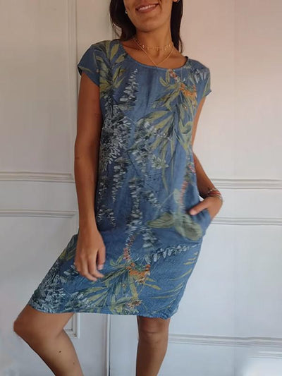 Annelin - Comfortable Dress with Round Neck