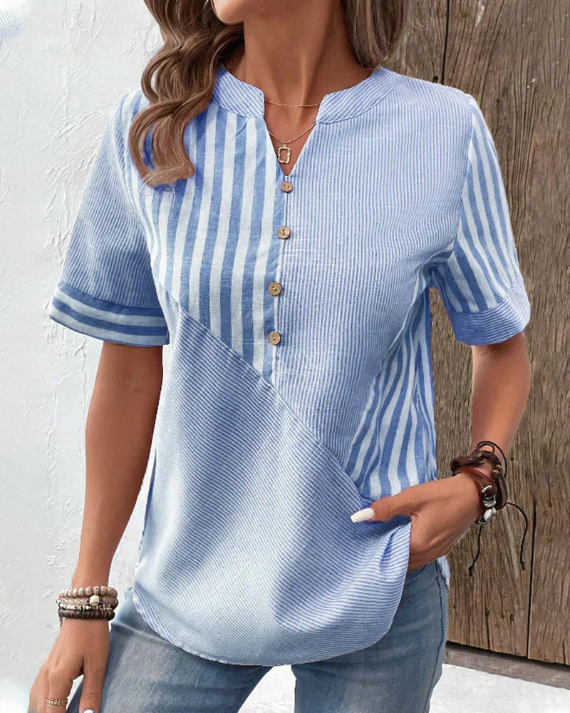 Freya - Elegant Striped Blouse
