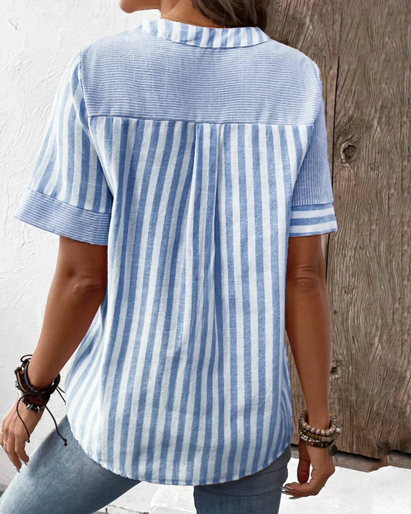 Freya - Elegant Striped Blouse