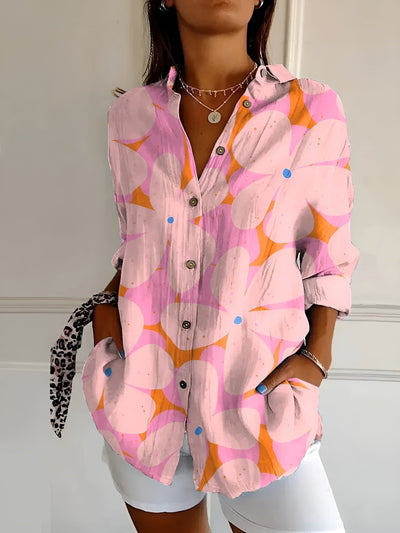 Malou - Blouse with Floral Pattern and Buttons