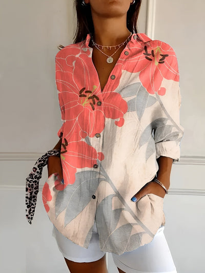 Malou - Blouse with Floral Pattern and Buttons