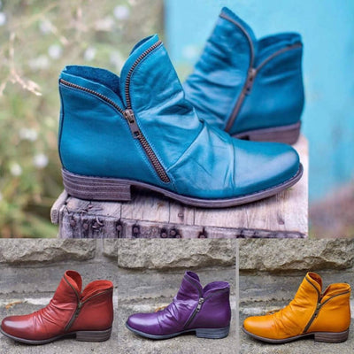 Victoria – Leather Boots with Practical Zipper